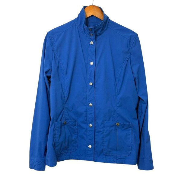 Anatomie Womens Jane Travel Jacket Royal Blue Snap Front Pockets Stretch Size XL - Picture 9 of 9